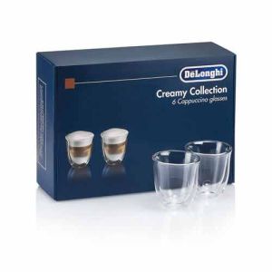 Delonghi 5513296661 Creamy Collection Cappuccino Coffee Glasses 6 Pack DLSC301