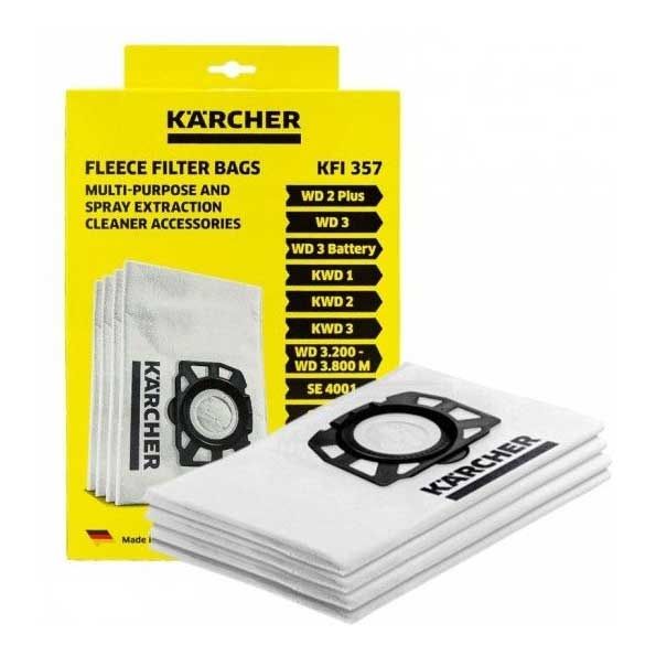 McFilter Lot de 10 sacs d'aspirateur + 1 filtre adaptés pour Kärcher KFI  357, WD 2 Plus, WD 3 Series, KWD 1-3, SE 4001, SE 4002